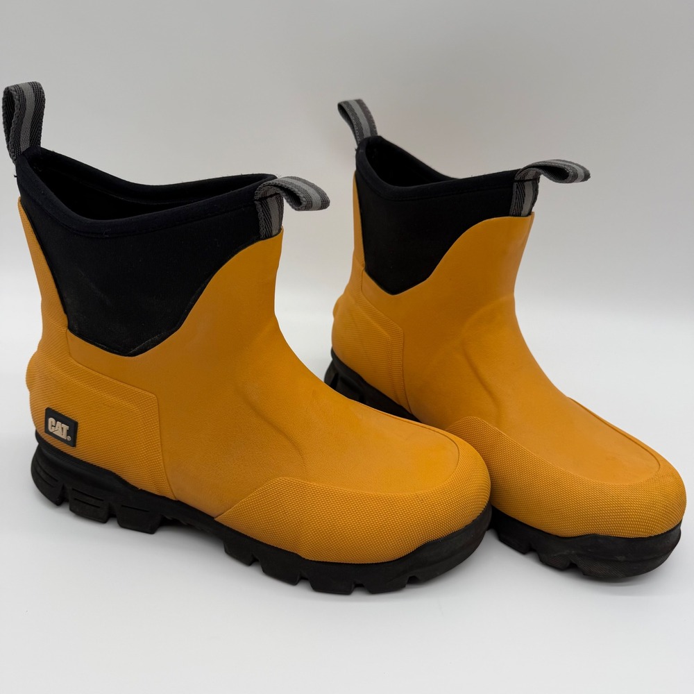 Caterpillar Stormers 6 In. Yellow Rubber Waterproof Boots T1470 Men 8.5 Women 10